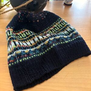Fair isle knit toque, hand knit colour-work beanie